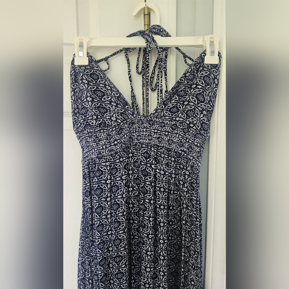 EUC Lulu's Blue Halter Tie maxi Dress - Medium